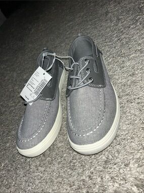 Kids Gray Canvas Lace-Up Casual Shoes